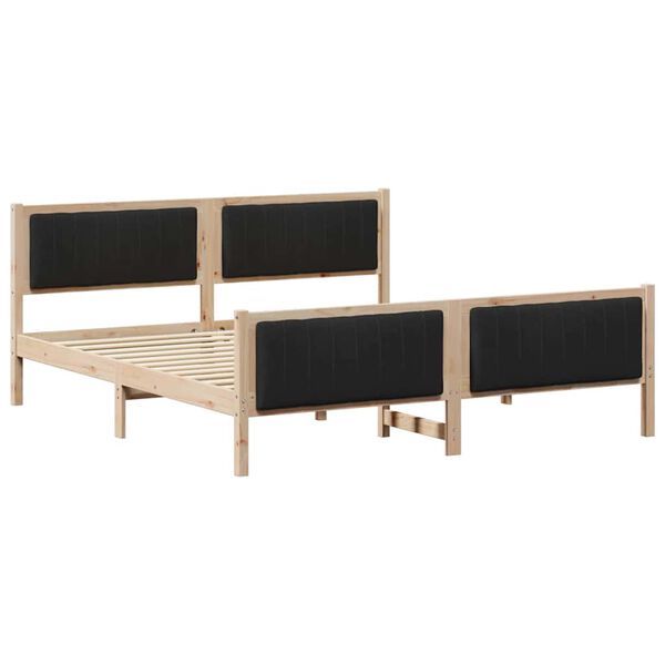 vidaXL Bed frame Brown and black 180 x 200 cm Solid pine wood