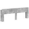 vidaXL Headboard Cabinet with Storage Concrete Grey Engineered Wood