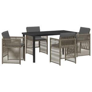 vidaXL Garden Dining Set 5 pcs Grey Powder-Coated Steel
