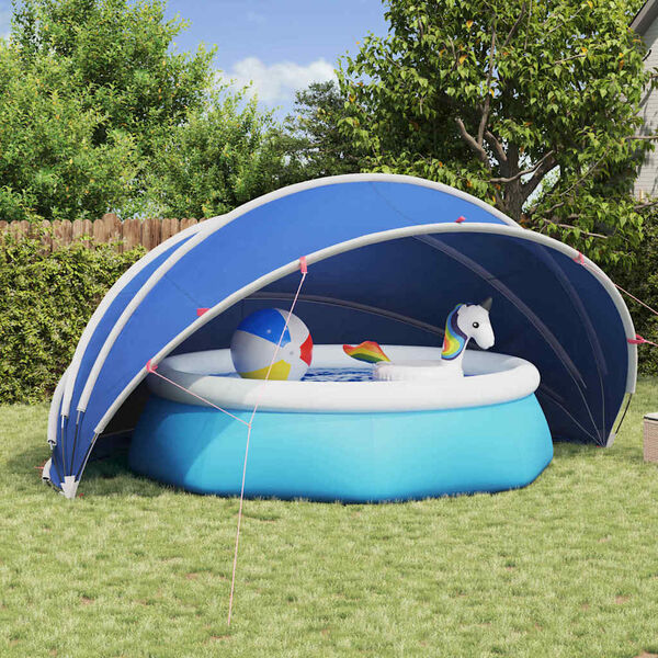 vidaXL Pool Dome Folding Manual Blue 500 x 500 x 236 cm