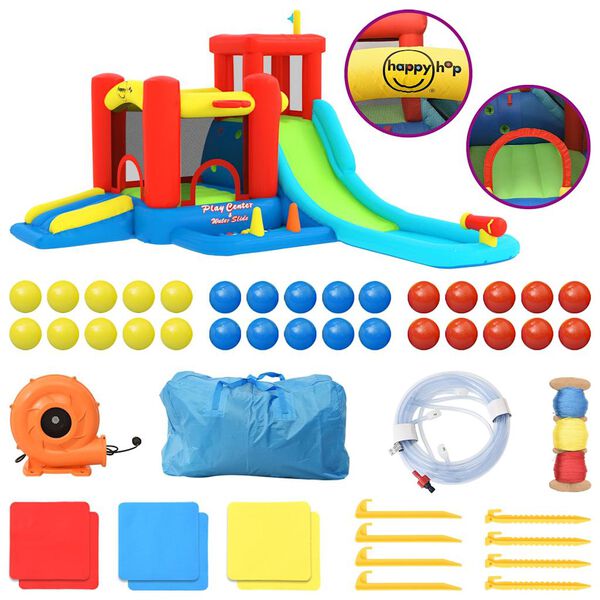 Happy Hop Bouncy Castle with Slide and Splash Pool 330x441x233 cm