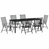 vidaXL Garden Dining Set 7 pcs Anthracite Powder-Coated Steel