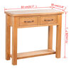 vidaXL Console Table with 2 Drawers 83x30x73 cm Solid Oak Wood
