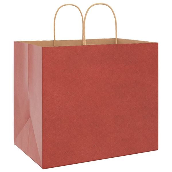 vidaXL Paper Bags 250 pcs with Handles Red 32x22x28 cm