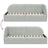 vidaXL Corner Bed Frame Light Grey 90 cm x 190 cm Velvet
