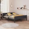 vidaXL Bed Frame without Mattress Grey Solid Wood Pine 180x200 cm Super King