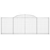 vidaXL Arched Gabion Baskets 4 pcs 300x30x100/120 cm Galvanised Iron