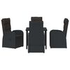 vidaXL Garden Dining Set with Cushion 5 pcs Black Poly rattan