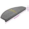 vidaXL Stair Mats 15 pcs 65x24x4 cm Dark Grey Half Round Large