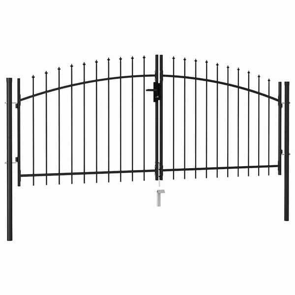 vidaXL Fence Gate Woerden Double Door with Spike Top 299.5x174.5 cm