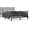 vidaXL Metal Bed Frame without Mattress with Footboard Black 120x200cm