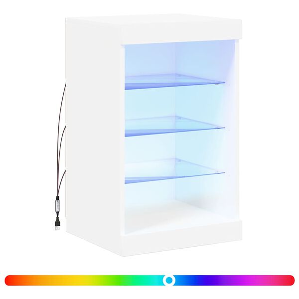 vidaXL Sideboard with LED Lights White 41x37x67 cm
