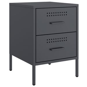 vidaXL Bedside Cabinet Anthracite 36x39x50.5 cm Steel
