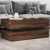 vidaXL Coffee Table with LED Lights Brown Oak 90x50x40 cm