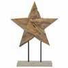 vidaXL Christmas Star LEDs Brown 43.5 x 13.5 x 59 cm Solid Teak Wood