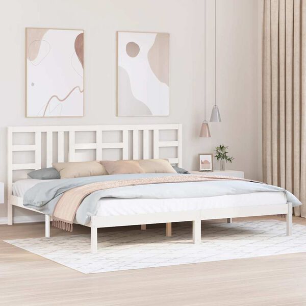 vidaXL Bed Frame without Mattress White 200x200 cm Solid Wood