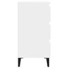 vidaXL Bed Cabinet with Metal Legs White 40x35x69 cm