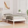 vidaXL Bed Frame with Headboard White 100 x 200 cm Solid Pine Wood