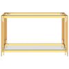 vidaXL Side Table Gold 120x40x78 cm Stainless Steel and Glass