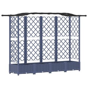 vidaXL Raised Bed with Trellis and Roof Grey 203.5 x 40 x 123 cm PP