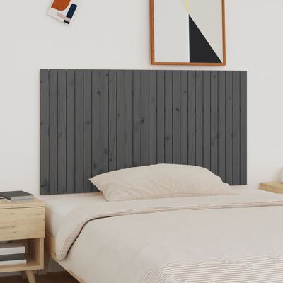 vidaXL Wall Headboard Grey 166x3x90 cm Solid Wood Pine
