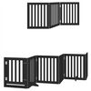vidaXL Dog Gate with Door Foldable 9 Panels Black 450 cm Poplar Wood