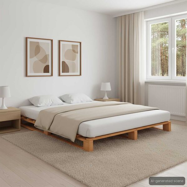 vidaXL Pallet Bed Frame without Mattress Brown 120x200cm Solid Wood