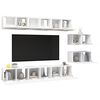 vidaXL TV Cabinets 8 pcs White Engineered Wood