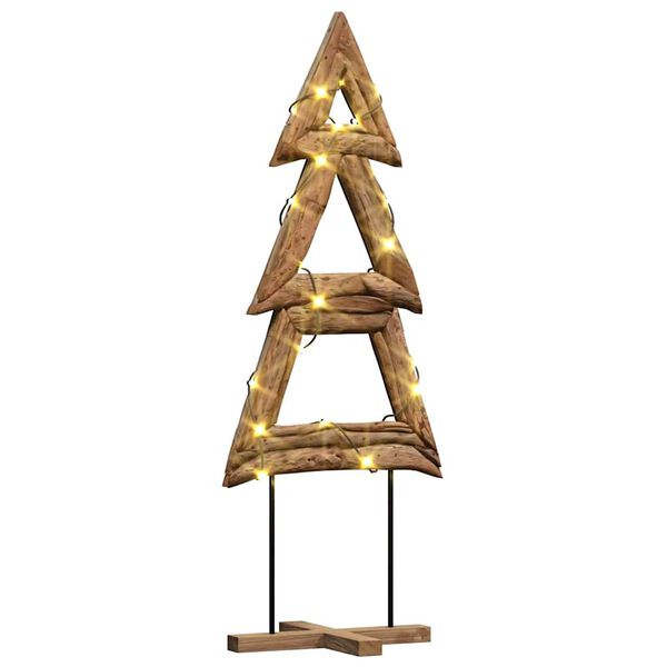vidaXL Christmas Tree with Stand Brown 90 cm Solid teak wood
