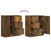 vidaXL Sideboards 2 pcs Smoked Oak 60x30x70 cm Engineered Wood