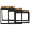 vidaXL Nesting Table 3 pcs Brown and black Solid rough mango wood