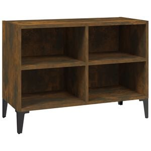 vidaXL TV Cabinet with Metal Legs Smoked Oak 69.5x30x50 cm