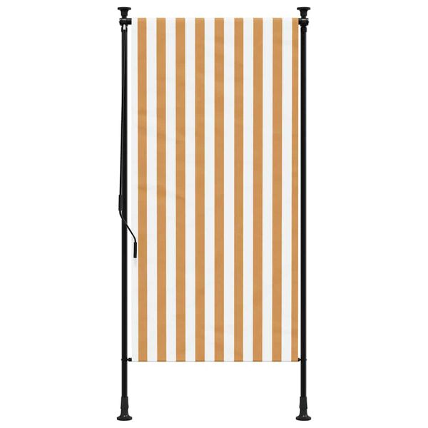 vidaXL Outdoor Roller Blind Orange and White 120x270 cm Fabric&Steel