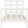 vidaXL Bed Frame without Mattress White Small Single Solid Wood Pine