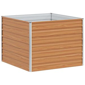 vidaXL Garden Raised Bed 100x100x77 cm Galvanized Steel Silver