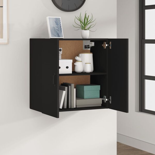 vidaXL Wall Cabinet Black 60x31x60 cm Engineered Wood