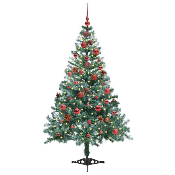 vidaXL Artificial Christmas Tree with Stand Green 150 cm PVC and Steel