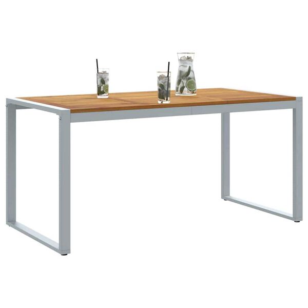 vidaXL Garden Dining Table Grey 160 x 80 x 75 cm Solid Acacia Wood