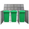 vidaXL Triple Wheelie Bin Shed Anthracite 229x78x120 cm Poly Rattan