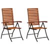 vidaXL 2 pcs Reclining Garden Chairs Solid Acacia Wood