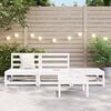 vidaXL 3 Piece Garden Lounge Set White Solid Pinewood