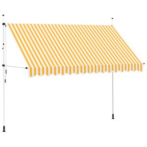 vidaXL Manual Retractable Awning 350 cm Orange and White Stripes