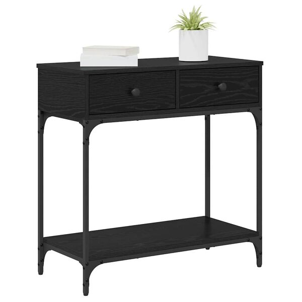 vidaXL Console Table Black oak 75 x 34.5 x 75 cm Engineered wood
