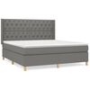 vidaXL Box Spring Bed with Mattress Dark Grey 160x200 cm Fabric