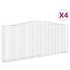 vidaXL Arched Gabion Baskets 4 pcs 400x30x160/180 cm Galvanised Iron