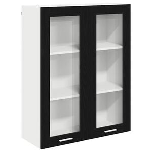 vidaXL Hanging Cabinet Black Oak 80 x 31 x 100 cm Engineered Wood