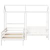vidaXL Bed and Bench Set with Roof without Mattress White 75x190 cm Small Single
