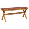 vidaXL Garden Bench Red Solid Wood Acacia and Fabric