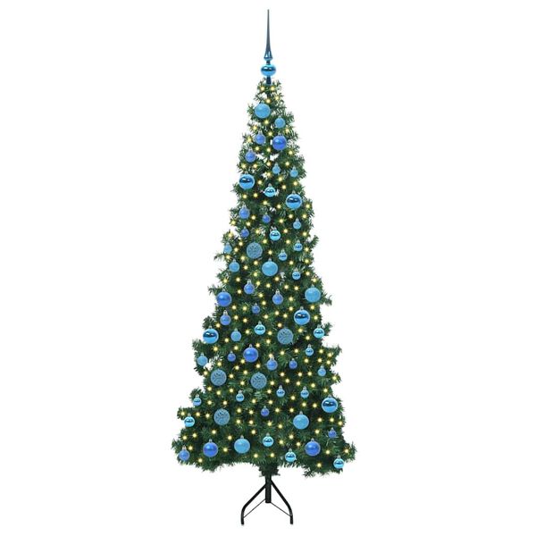 vidaXL Corner Artificial Christmas Tree Green 180 cm PVC and Metal