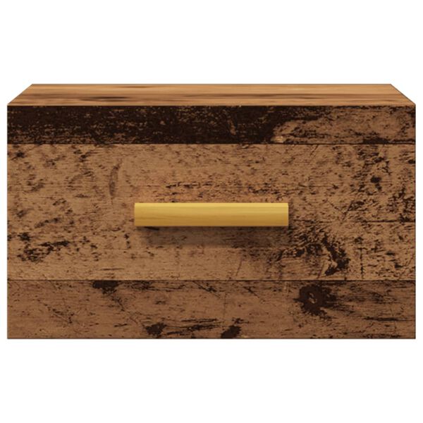 vidaXL Wall-mounted Bedside Cabinet Old Wood 35x35x20 cm